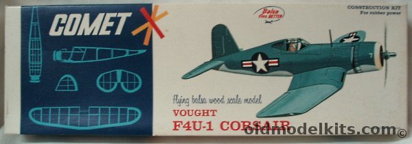 Comet Vought F4U-1 Corsair - 20 inch Wingspan Flying Balsa Model Airplane - (F4U1), 3404-150 plastic model kit
